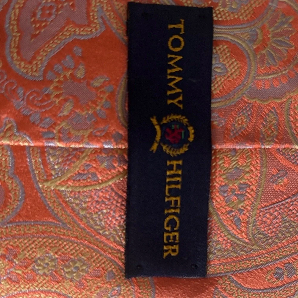Tommy Hilfiger Red and Gold Paisley Tie